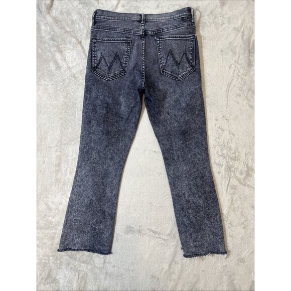 Mother The Insider Crop Step Fray Jeans Women’s Size 31 Gray Distressed Hem - Picture 8 of 11